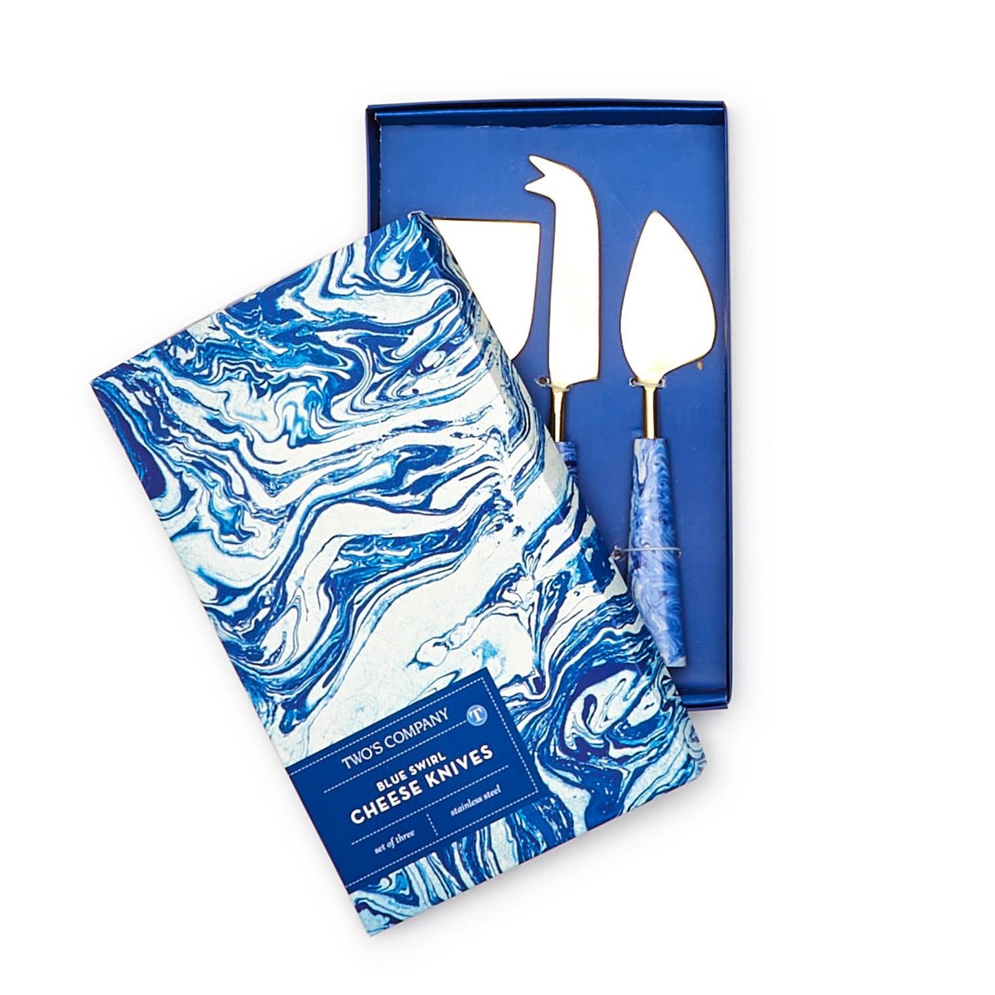 Blue Swirl Cheese Knives