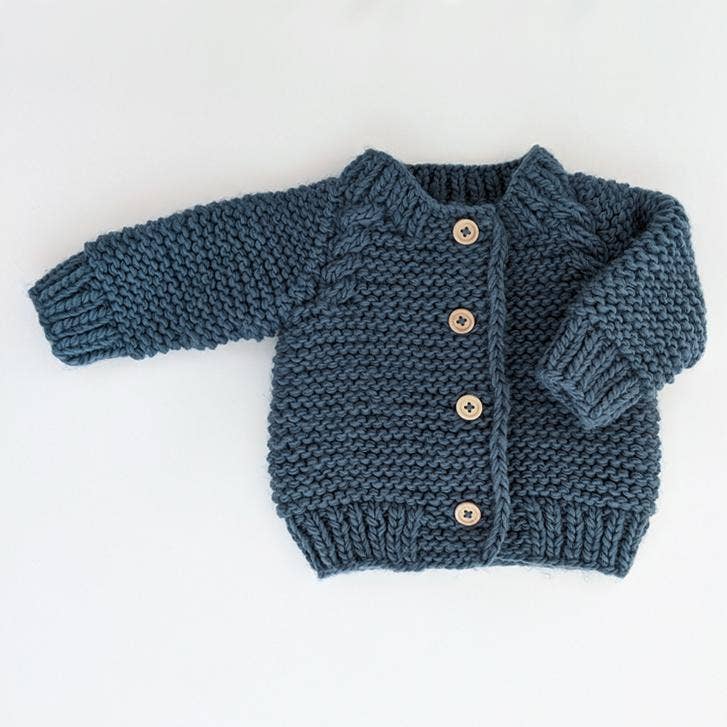 Slate Garter Stitch Cardigan