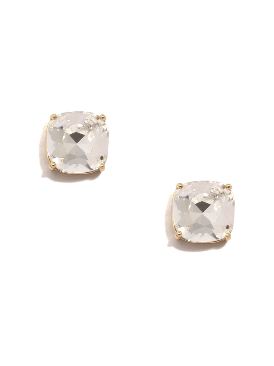 Clear Square Crystal Stud Earring