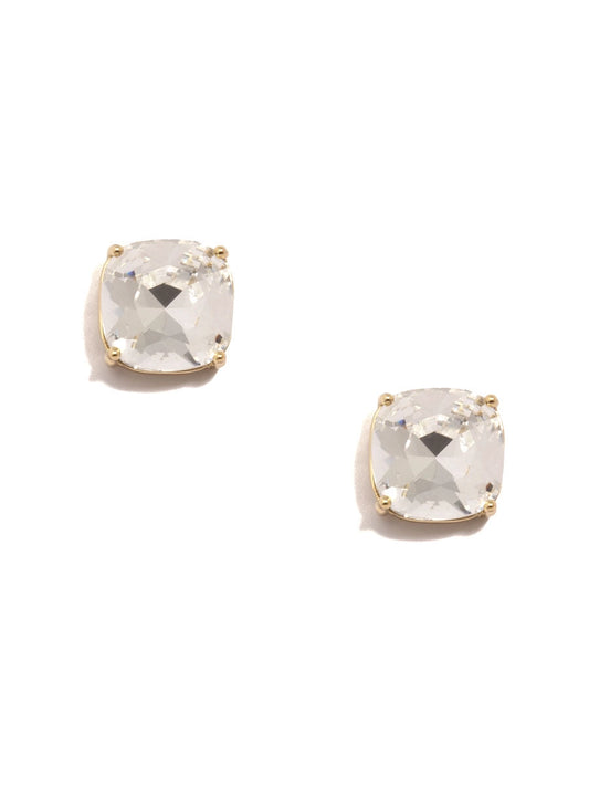 Clear Square Crystal Stud Earring