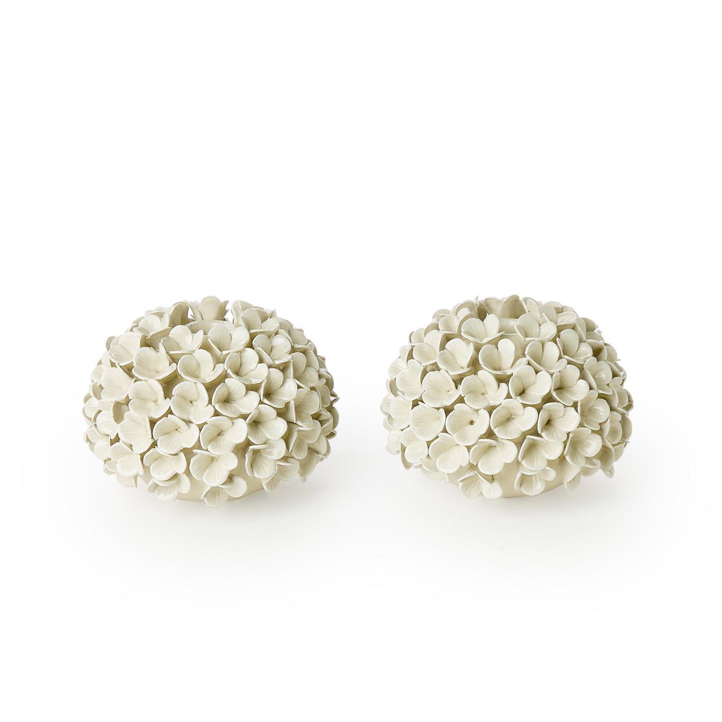 White Hydrangea Vases Candle Holders