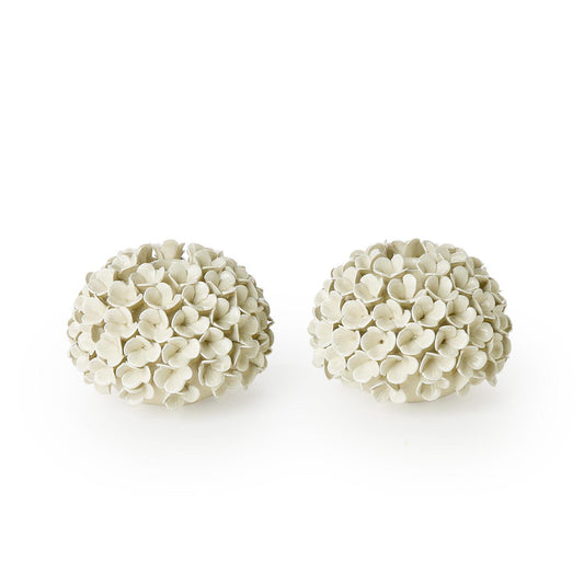 White Hydrangea Vases Candle Holders