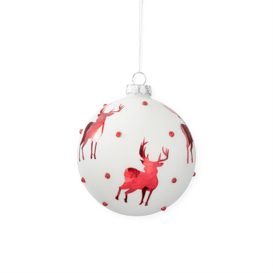 Red Reindeer & Crystals Ornament