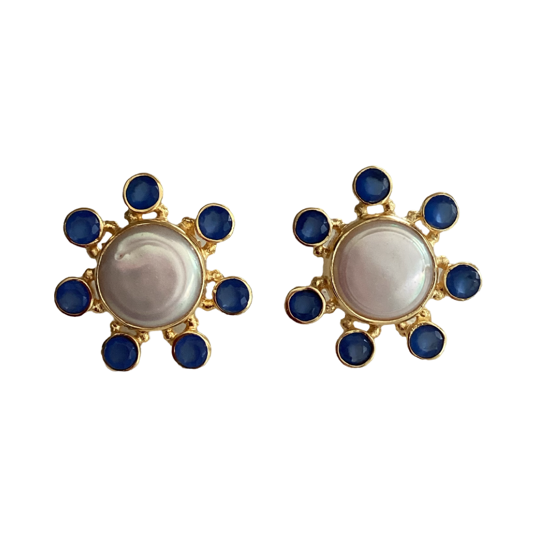 Contessa Blue Chalcedony Earrings