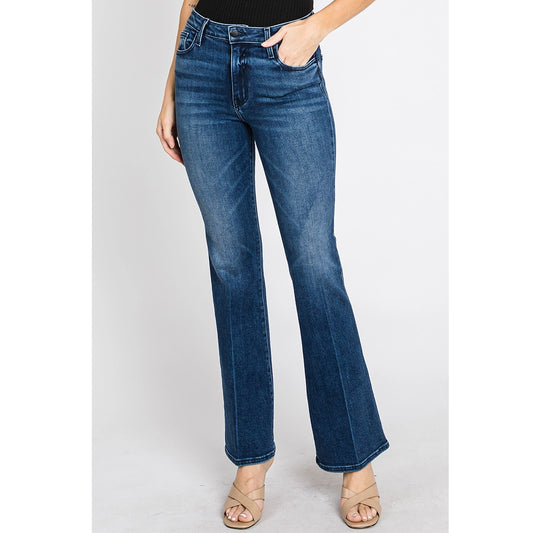 Bella Whisker with Crease Line Flare Jeans