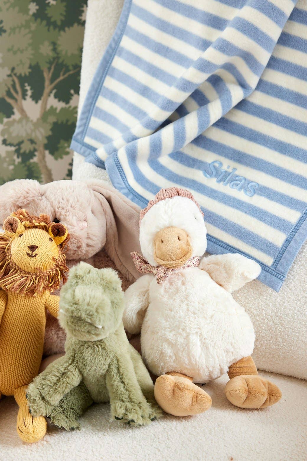 Fog Sweet Pea Stripe Mini Blanket