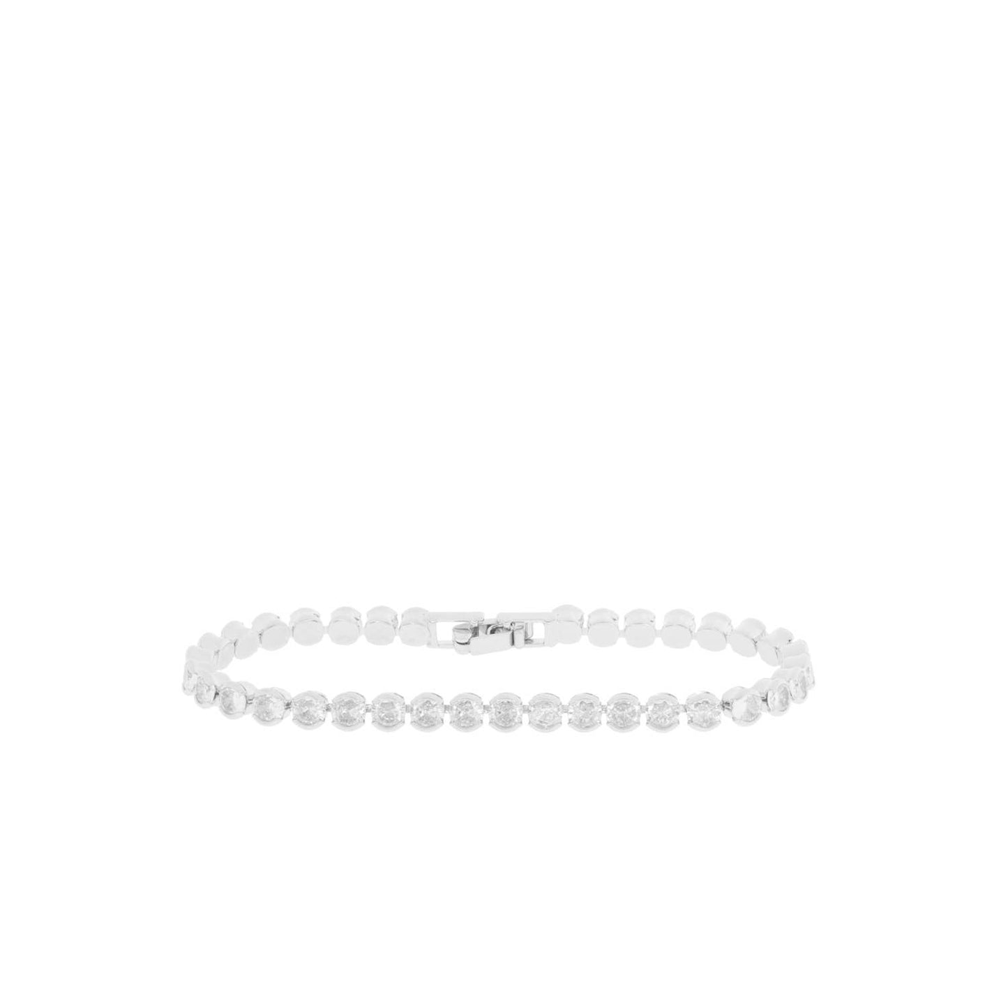 Crystal bezel set tennis bracelet