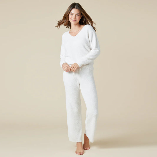 Almond Marshmallow V-Neck Lounge Set