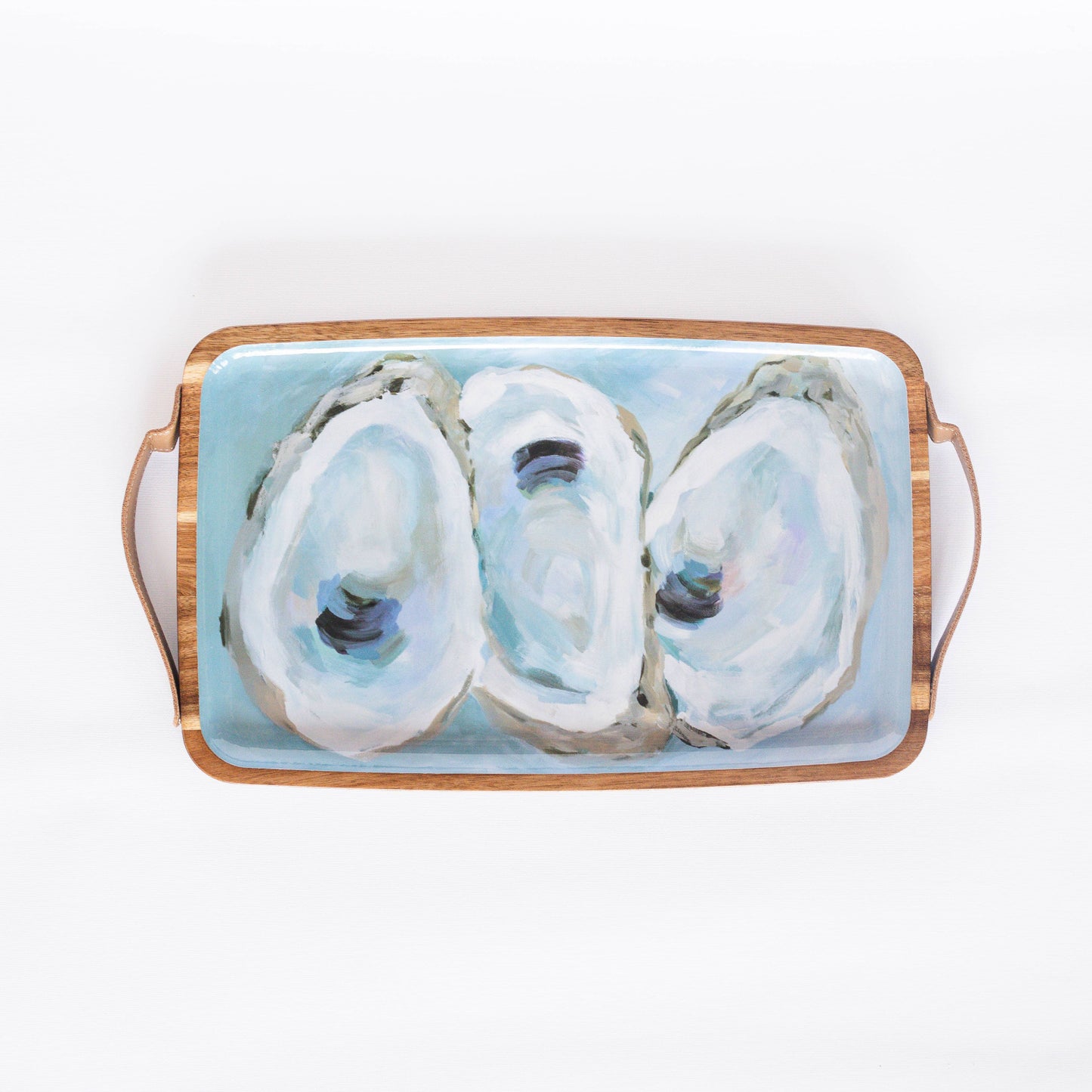 Wooden Serving Tray (Rectangle) - Coastal Oysters