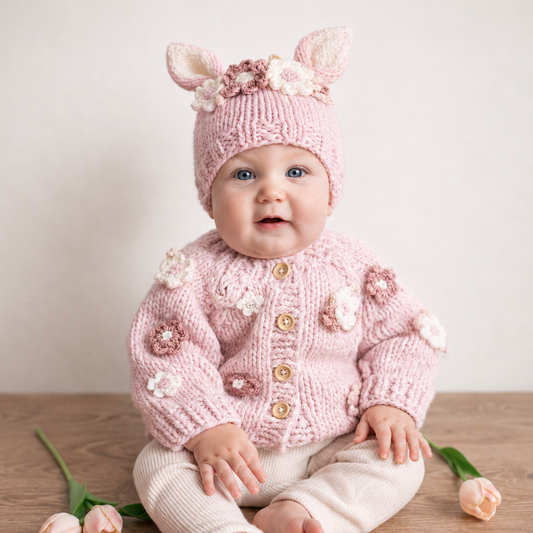 Blush Flower Cardigan Sweater