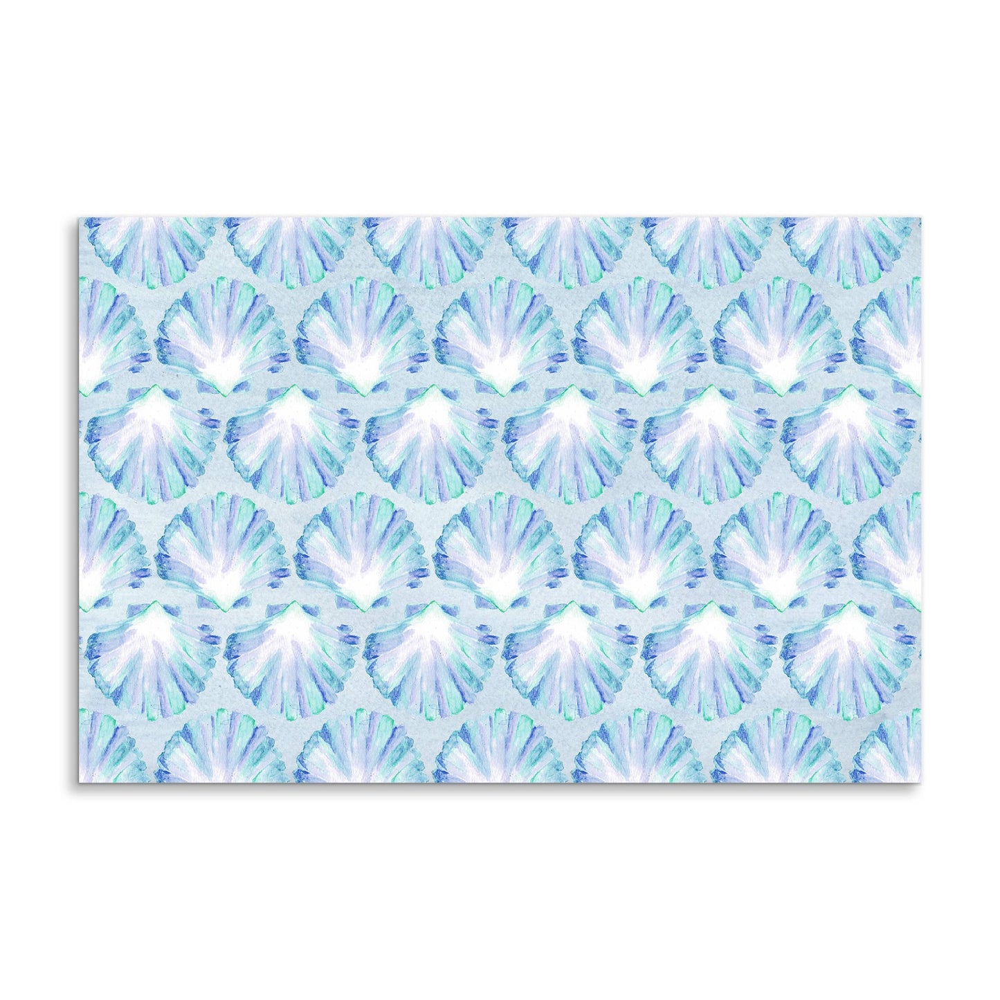 Blue Scallop Shells Paper Placemats