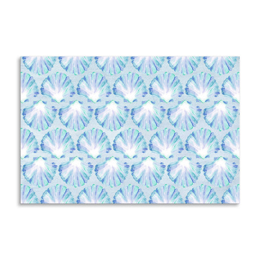 Blue Scallop Shells Paper Placemats