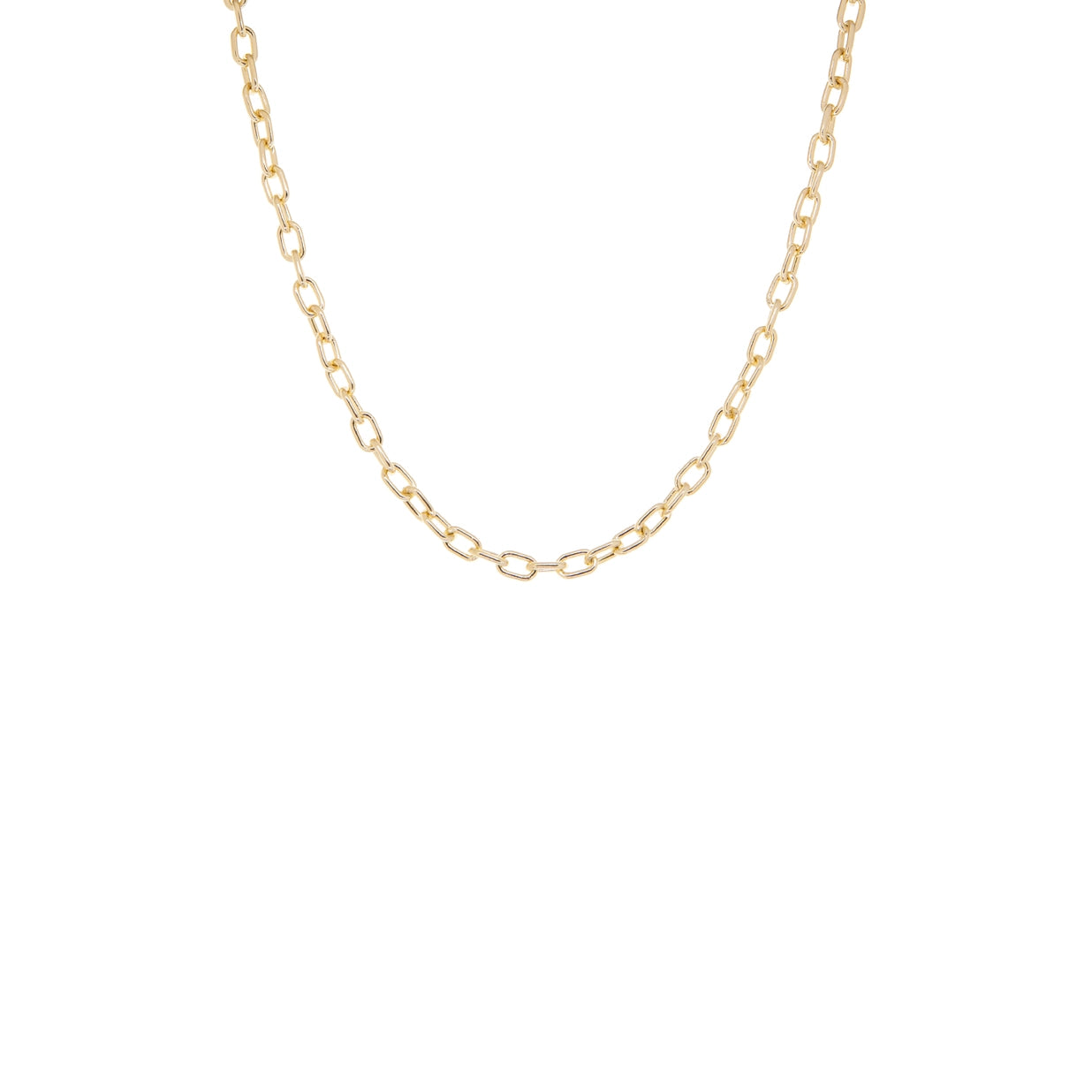 Gold Plated 16" Cable Chain Link Necklace