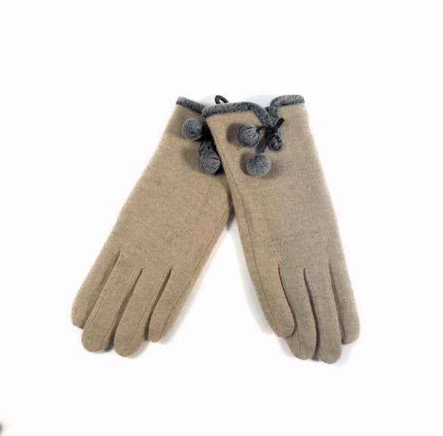 Sylvie Pom Pom Wool Gloves