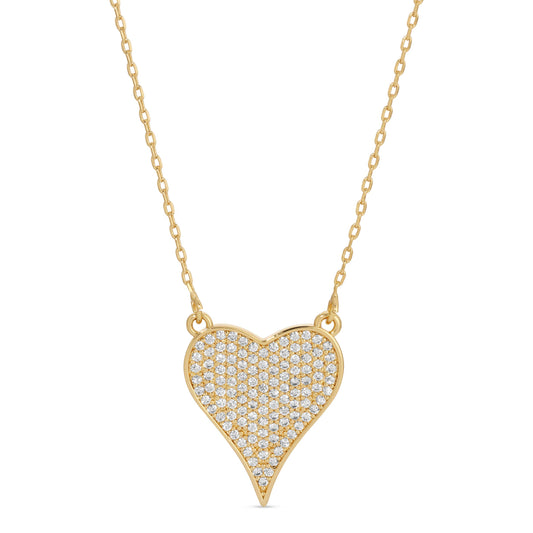 Pave Gold Heart Necklace