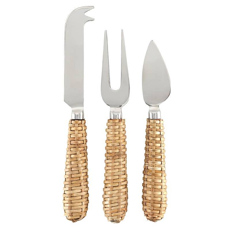Rattan Cheese Knives Set