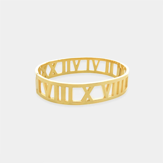 Roman Numeral Cut Out Bangle