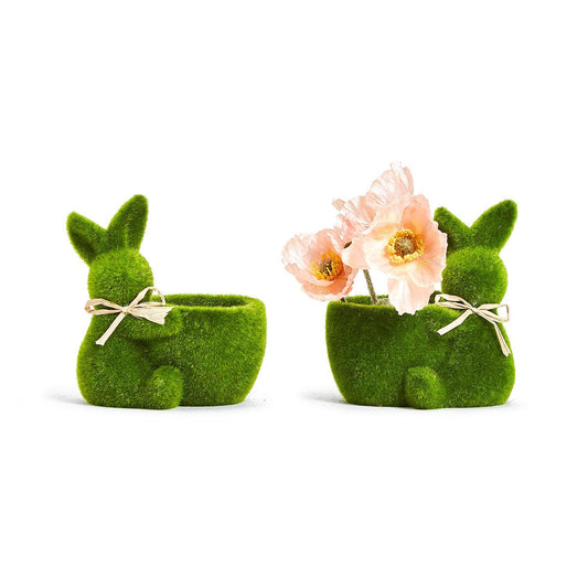 Faux Moss Easter Bunny Cachepot Planters