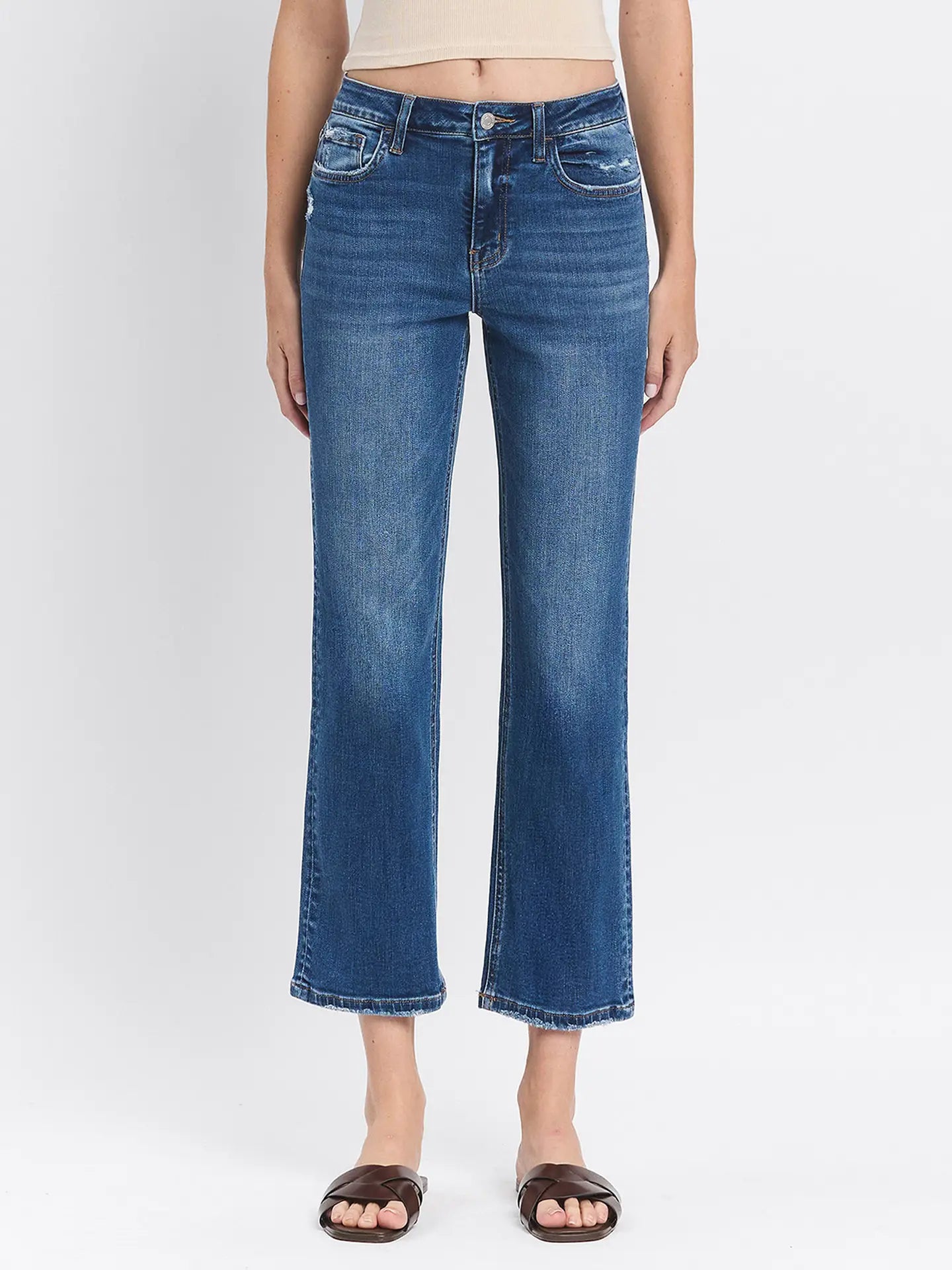 High Rise Ankle Straight Medium Jeans F5289