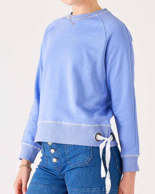 Periwinkle Frenchie Tie Side Sweatshirt