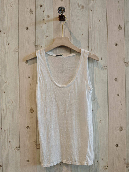 White Linen Tank Shirt
