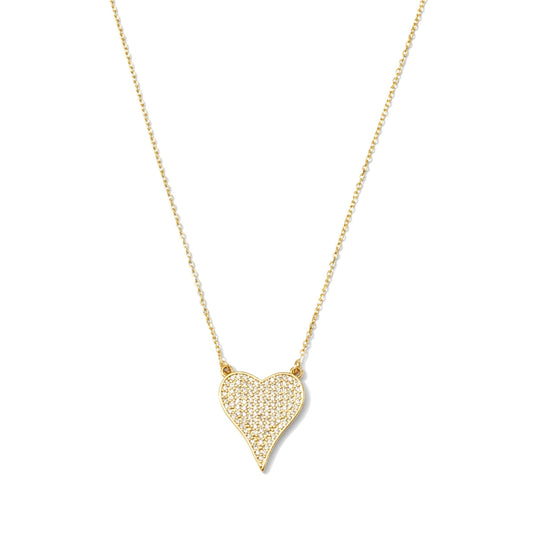 Pave Gold Heart Necklace