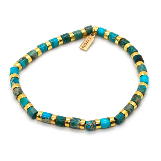 Turquoise Gold Stretch Bracelet