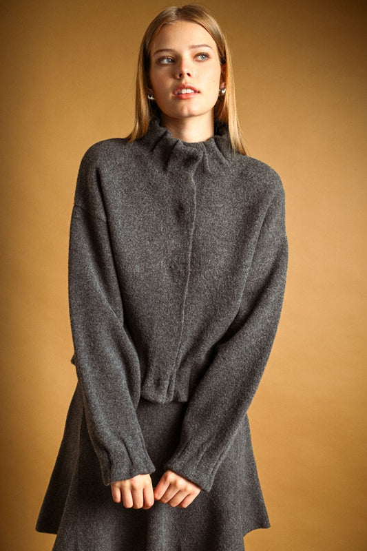 High Neck Grey Jacket