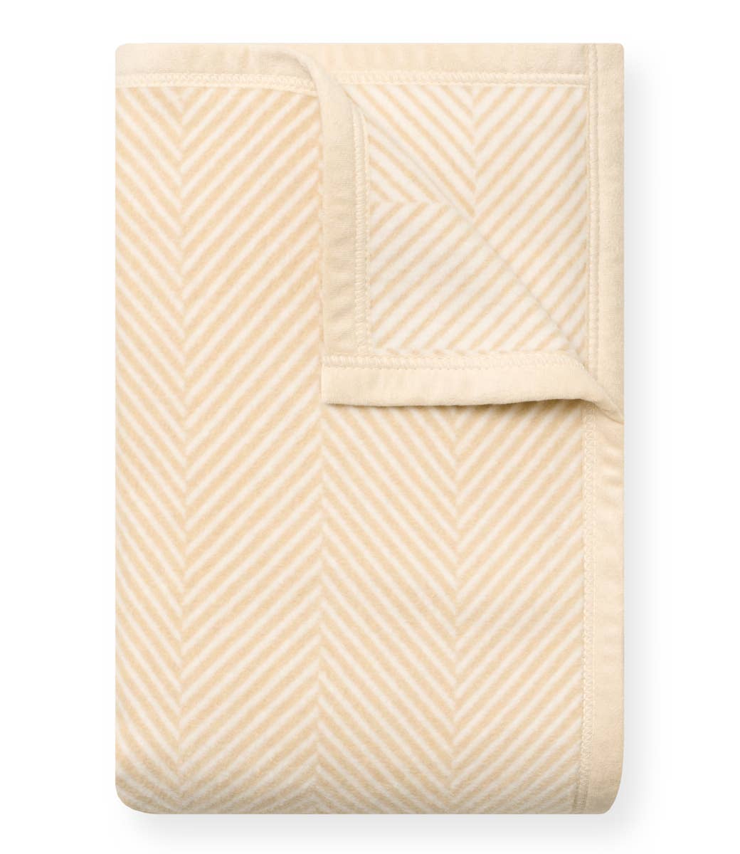 Cream Harborview Herringbone  Blanket