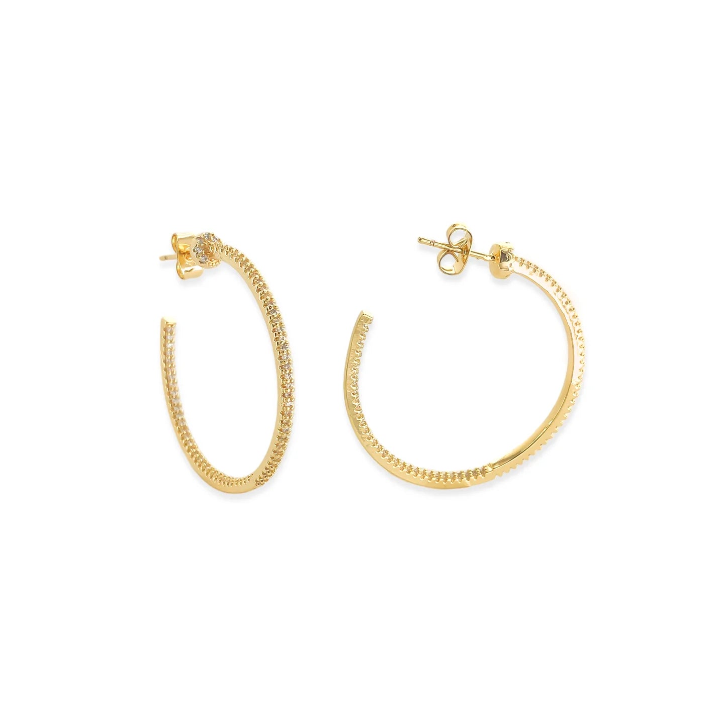 Small Gold Cz Hoops