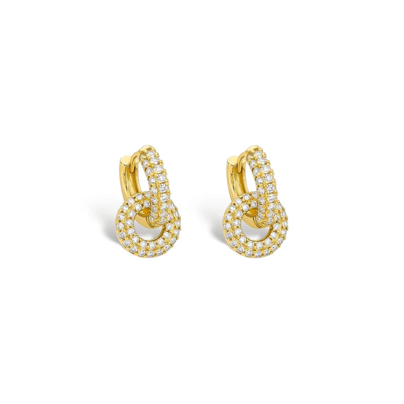 CZ Circle Huggie Earrings