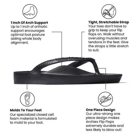 Black Archies Flip Flops