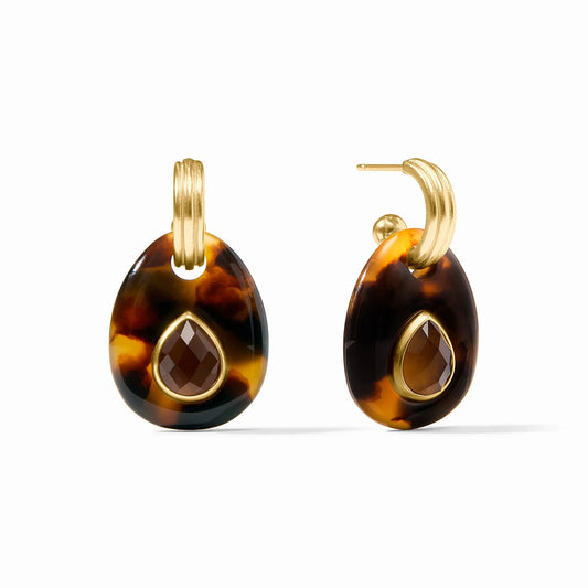 Tortoise Shell Carnaby Hoop & Charm Earring