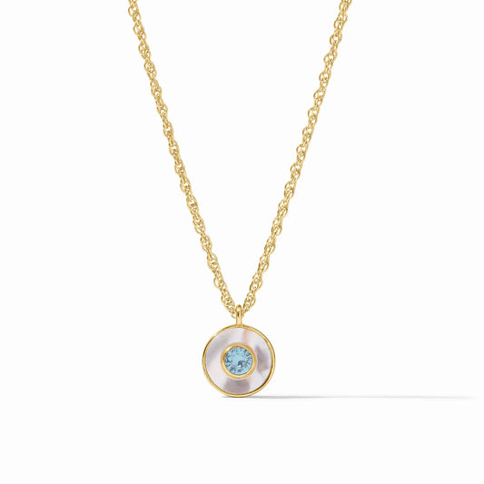 Colette Circle Delicate Blue Necklace