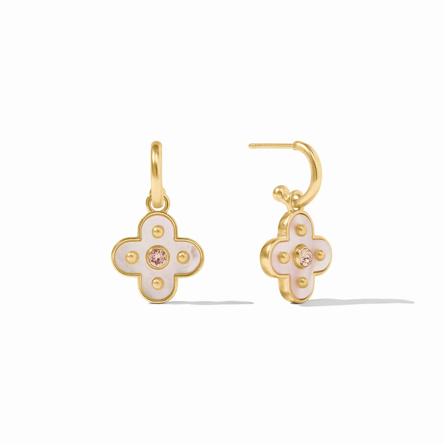 Colette Hoop Charm Champagne Earrings