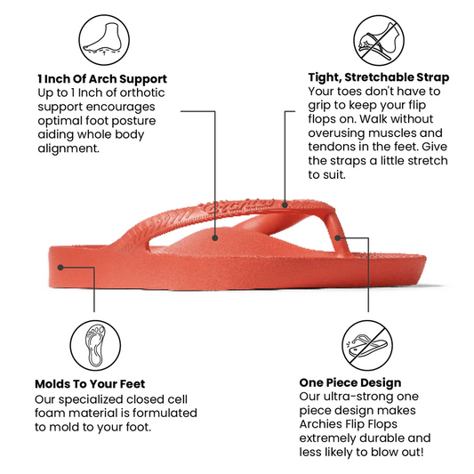 Coral Archies Flip Flops