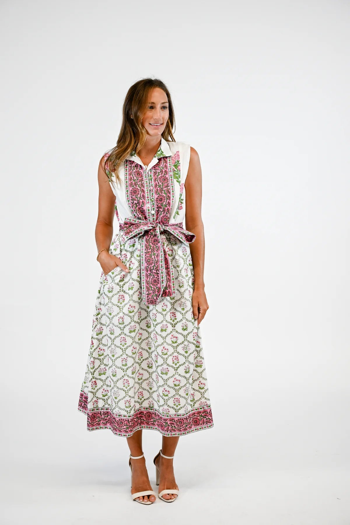 Pink Hydrangea Folly Maxi Dress