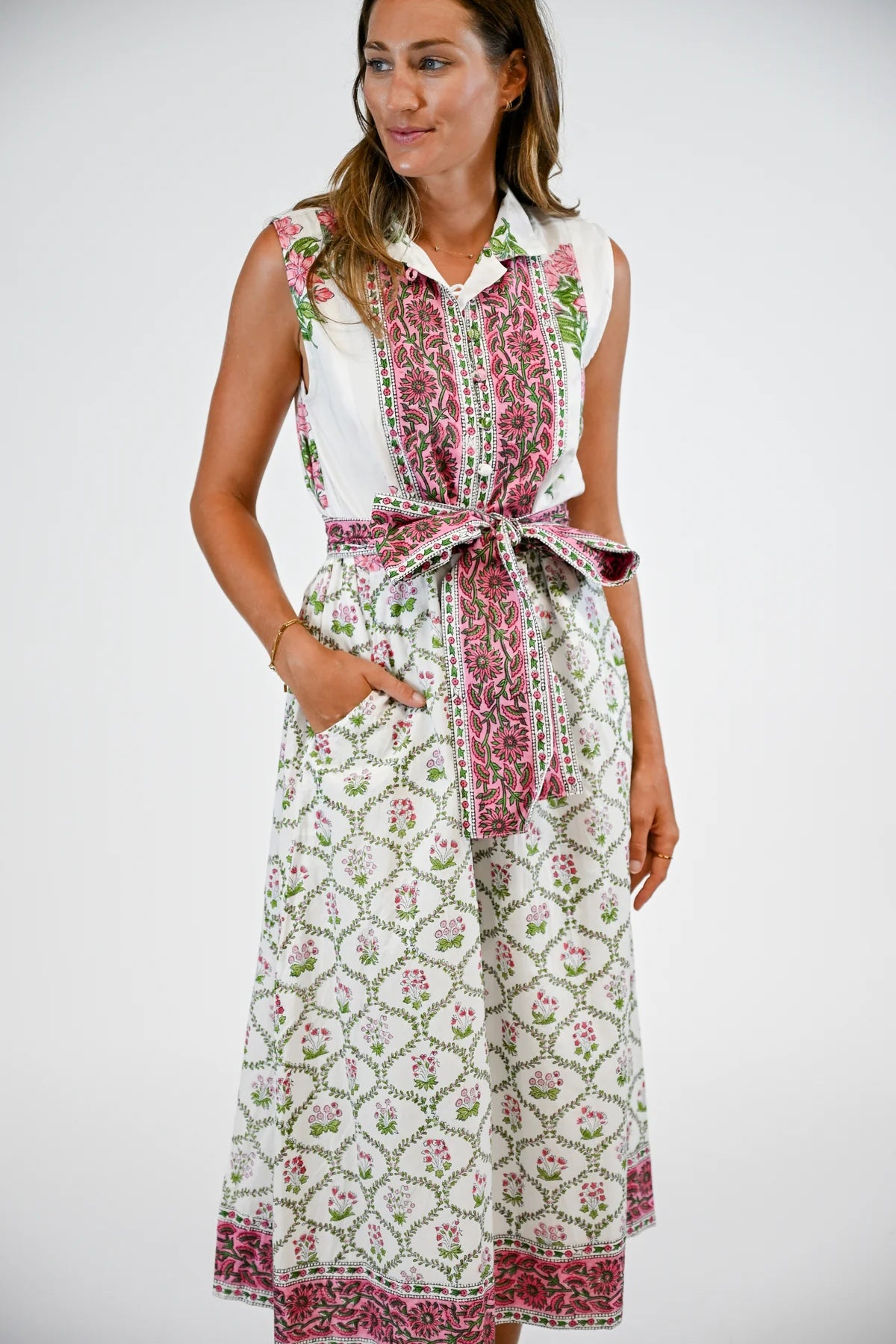 Pink Hydrangea Folly Maxi Dress