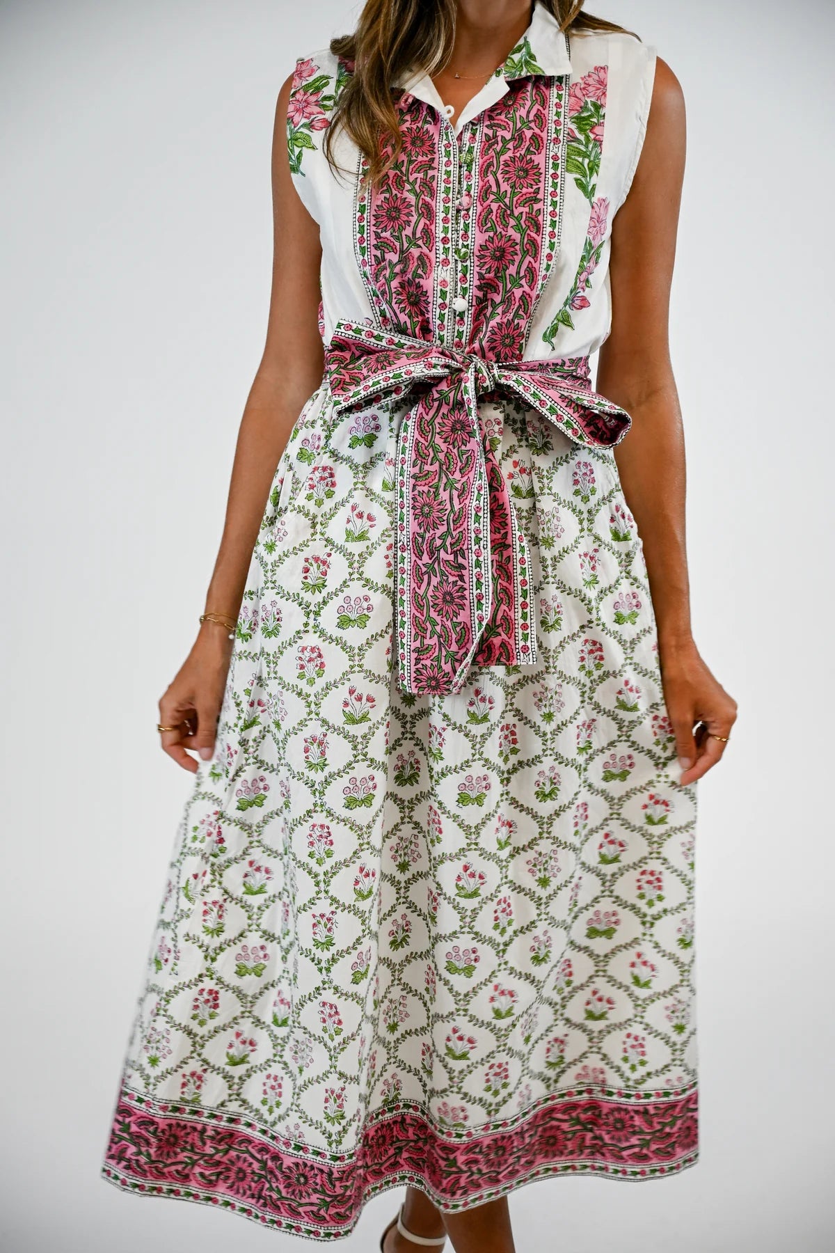 Pink Hydrangea Folly Maxi Dress