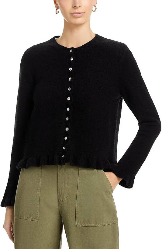 Chelsea Ruffle Black Sweater