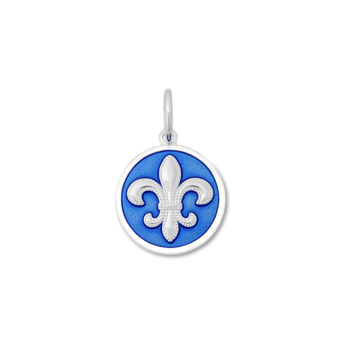 Fleur De Lis Silver Periwinkle Small Pendant