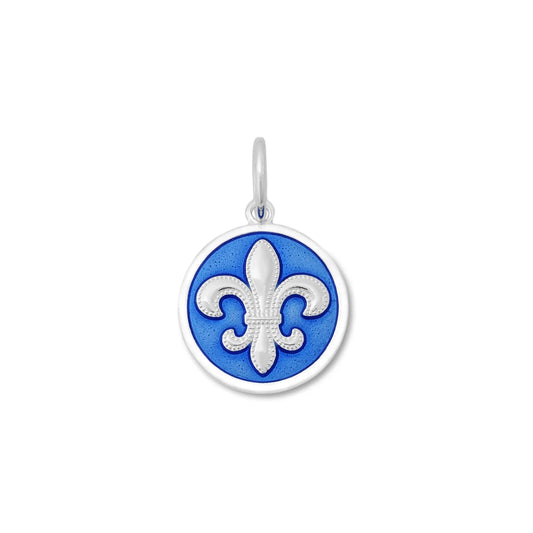 Fleur De Lis Silver Periwinkle Small Pendant