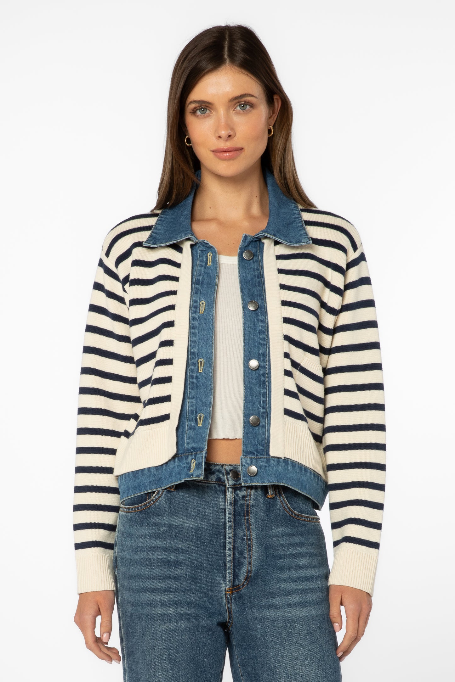 Francis Ivory Denim Stripe Jacket
