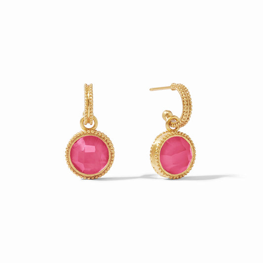 Fleur-de-Lis Raspberry Charm Earring