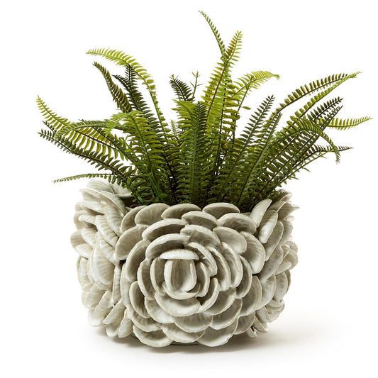 Clam Shell Flower Hand Crafted Planter