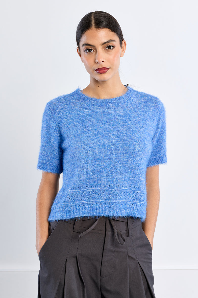 Blue Short Sleeve MB Sweater
