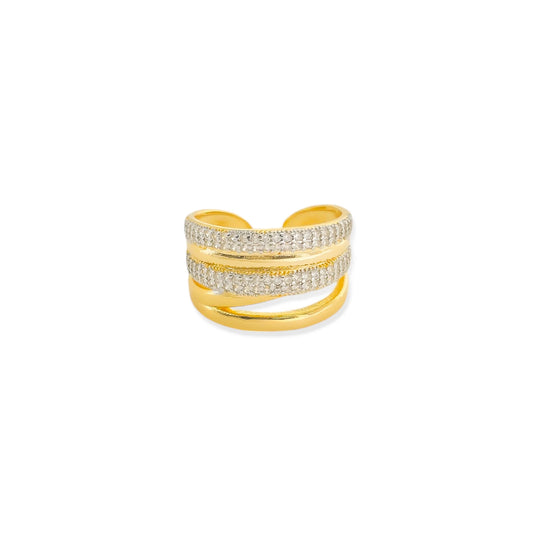 Two Tone CZ Ring