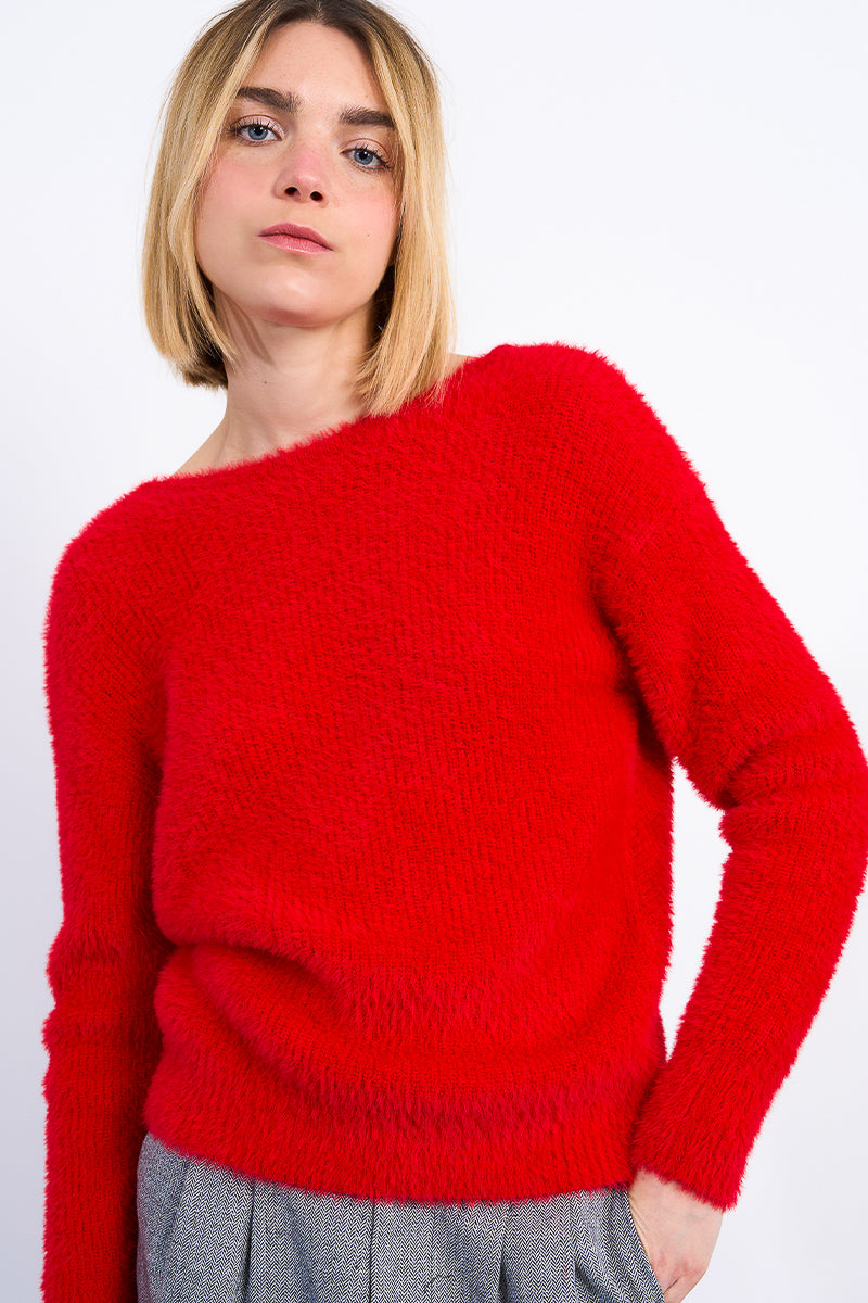 Red Twist Back Sweater