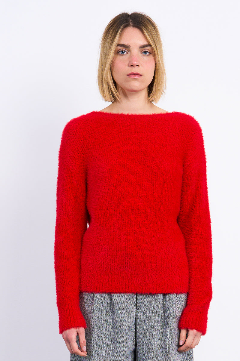 Red Twist Back Sweater