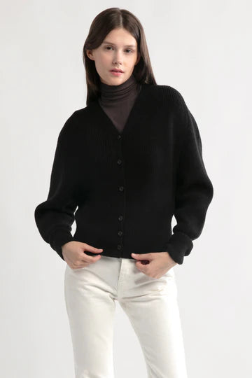 Puff Sleeve Vneck Cardigan